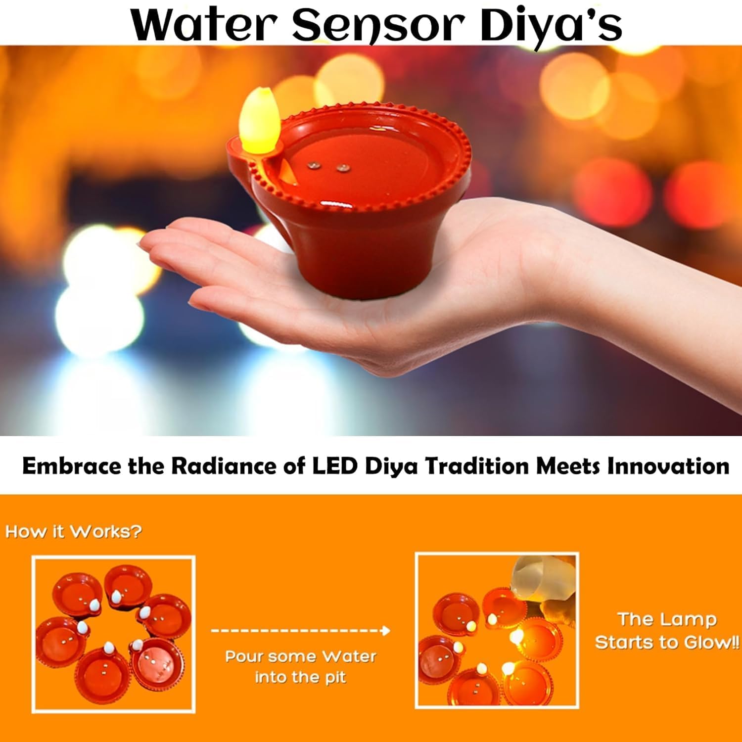 LED Water Sensor Diyas – Ambient Plastic Lights